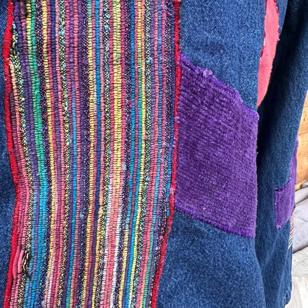 Legacy‎ Denim Patchwork Embroidered Jacket Boho F… - image 11